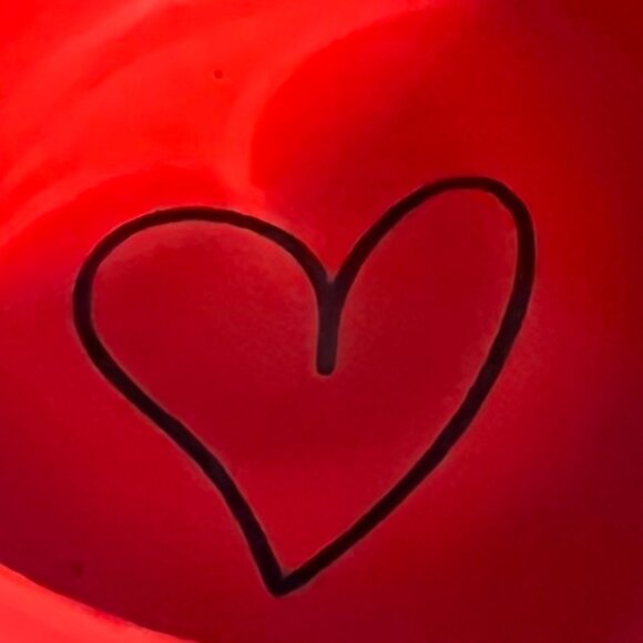 Stylish “Mrs.” White, Red & Black Ceramic Mug w/ Heart Shape Line Drawing - Picture 3 of 7